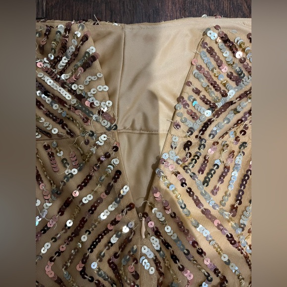 Marciano Sequin Mini Skirt, Gold, size M - Picture 5 of 7
